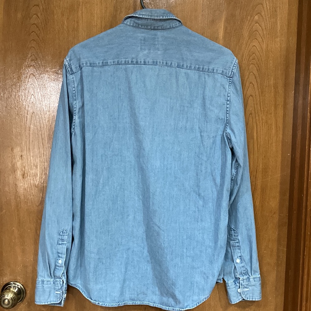 American Eagle Lightweight Denim Button Down Shirt - image 2